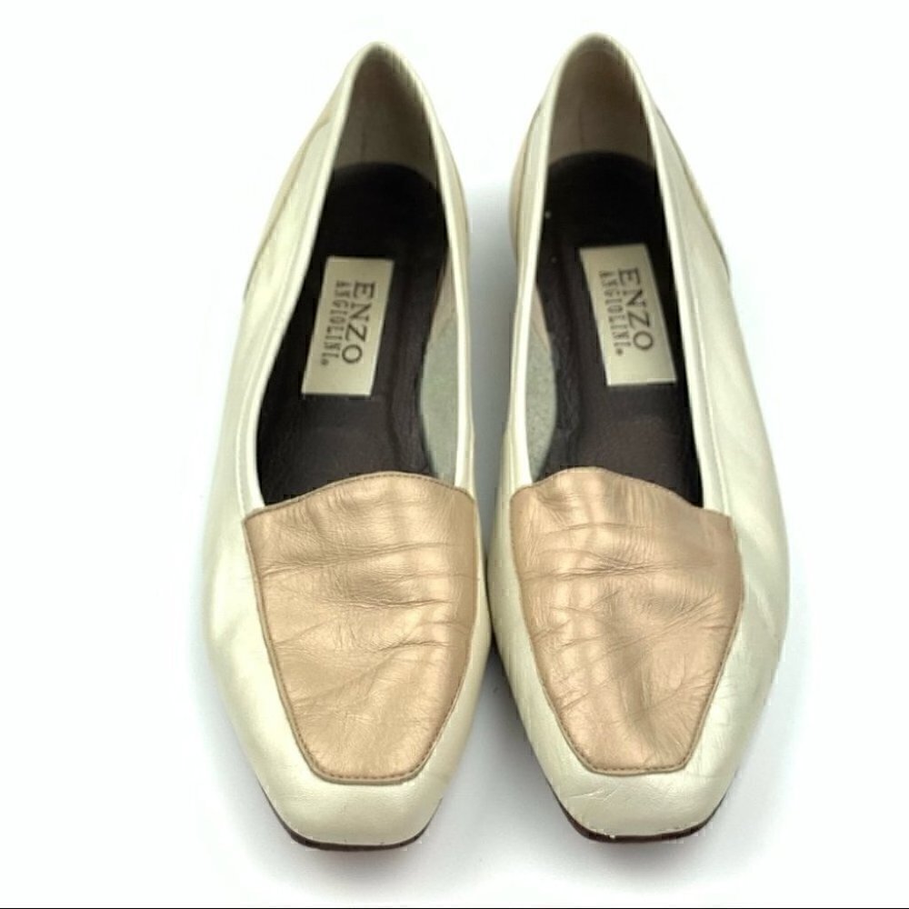 Enzo Angiolini liberty flats size 7.5 N leather 80s 90s grannycore